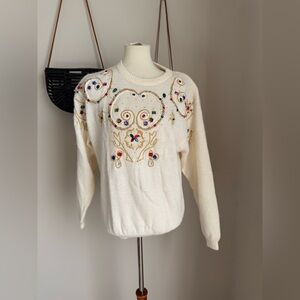 Vintage Western Connection Embellished Sequin Sweater, Size Medium